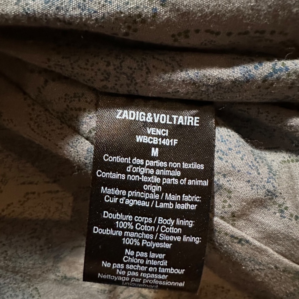 Zadig & Voltaire Lamb Leather Biker Jacket - Picture 5 of 5